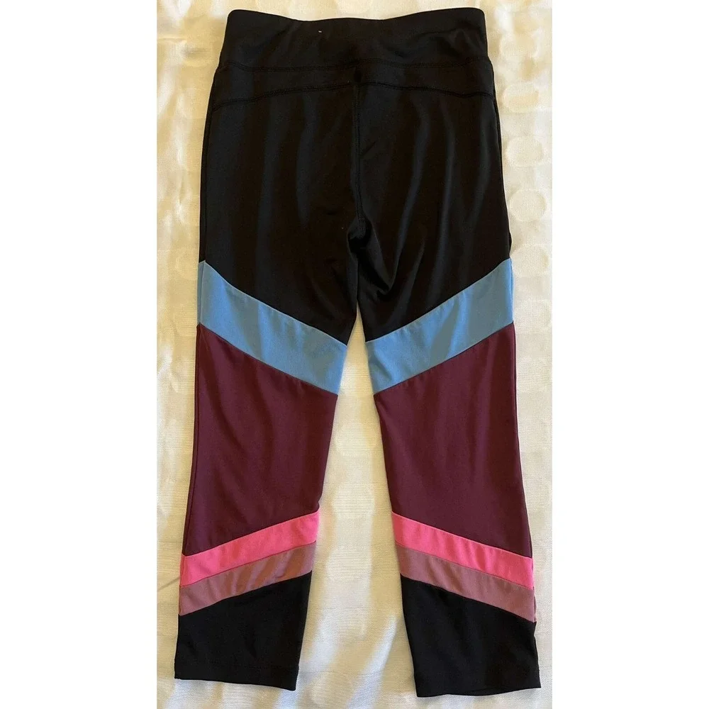 Flirtitude Women's M Cropped Leggings Athletic Black Blue Purple Pink